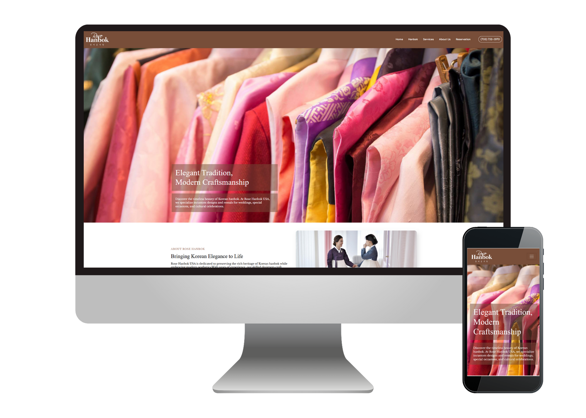 RoseHanbokUSA Website Screenshot