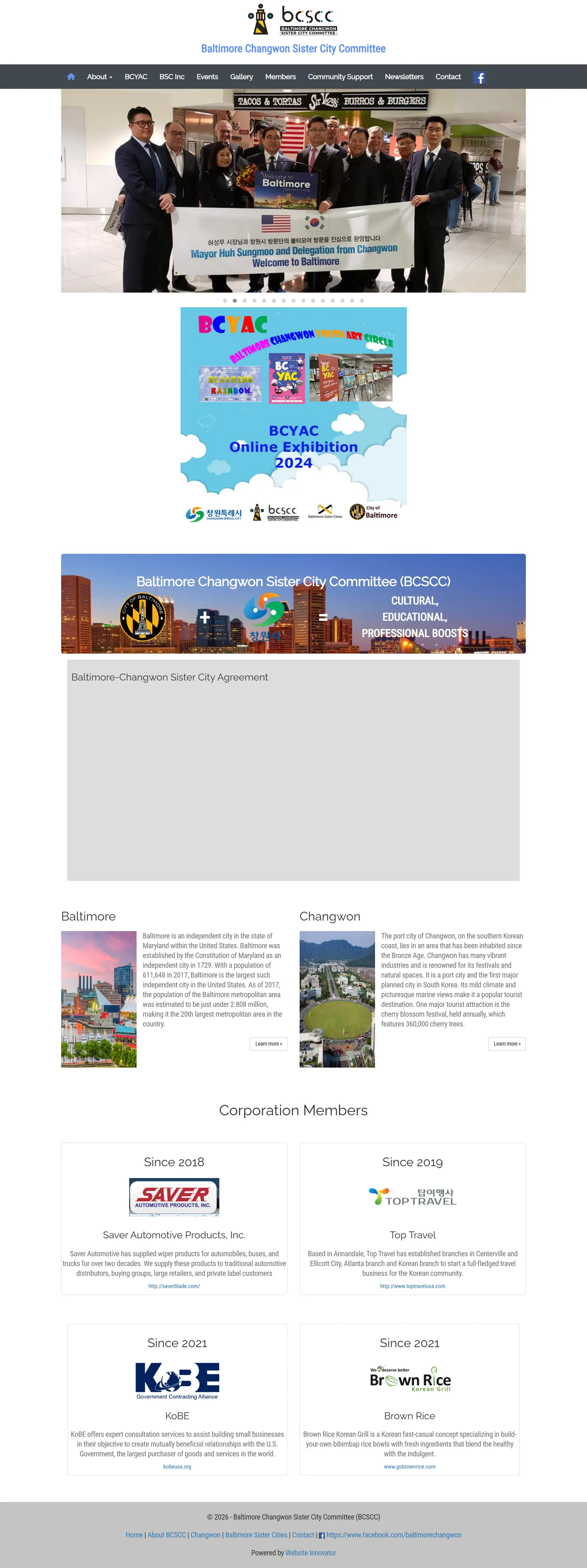 Baltimore–Changwon Sister City Committee website