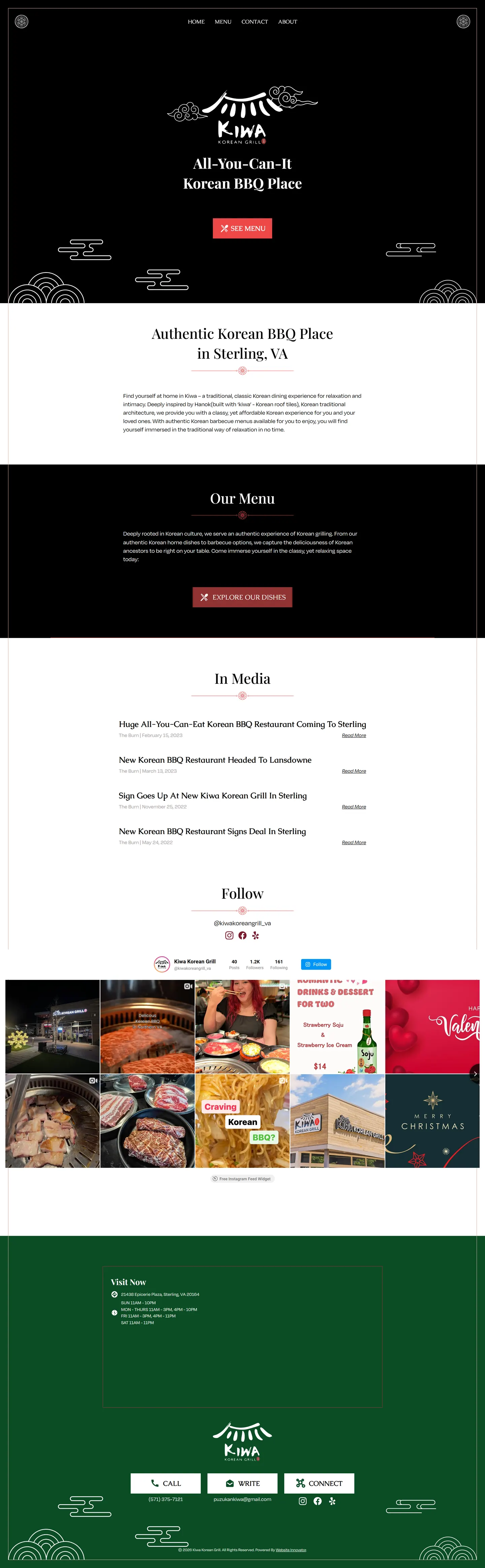 Kiwa Korean Grill website
