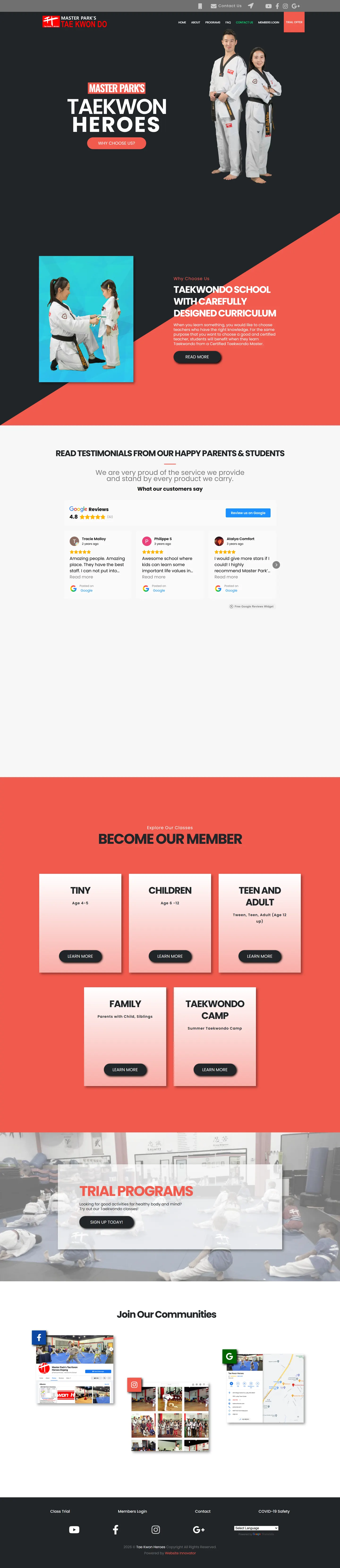 Taekwon Heroes website